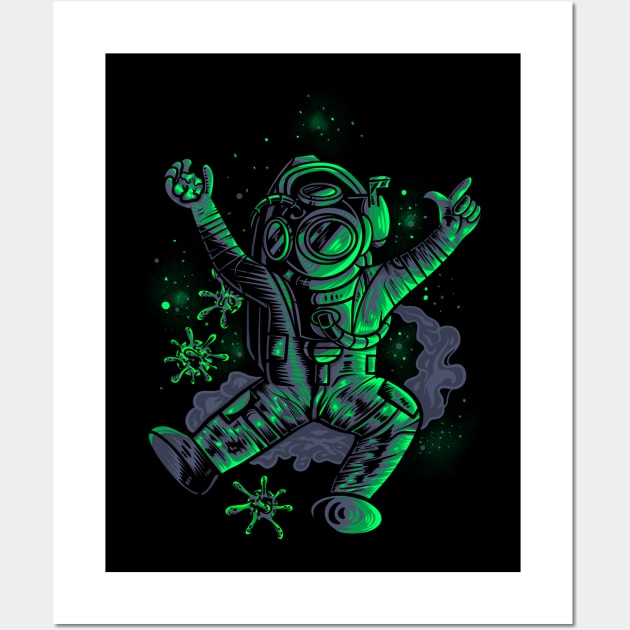 virus-resistant astronauts Wall Art by Bayuktx